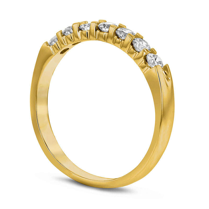 0.50 CT. T.W. Natural Diamond Seven Stone Anniversary Band in Solid 14K Gold