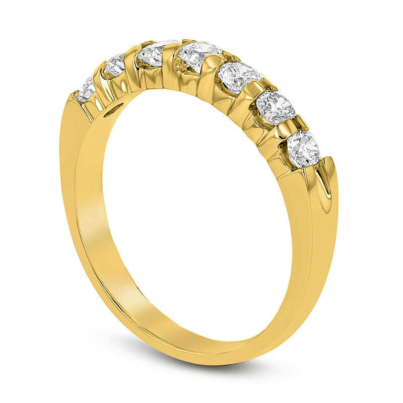 0.75 CT. T.W. Natural Diamond Seven Stone Anniversary Band in Solid 14K Gold