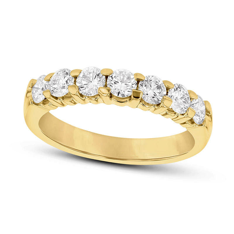 1.0 CT. T.W. Natural Diamond Seven Stone Anniversary Band in Solid 14K Gold