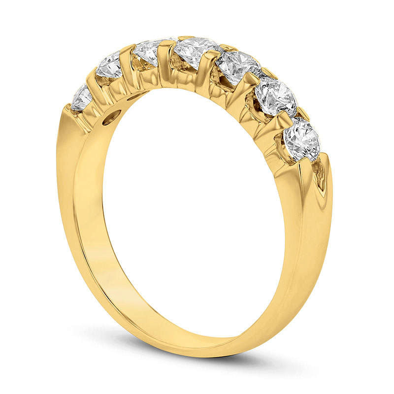 1.0 CT. T.W. Natural Diamond Seven Stone Anniversary Band in Solid 14K Gold