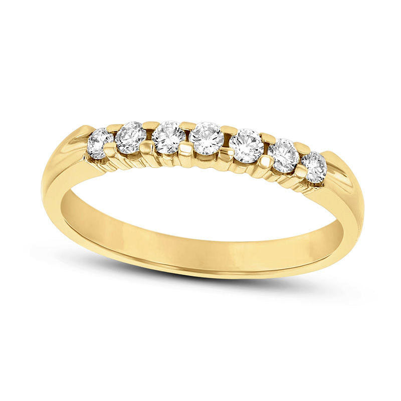 0.25 CT. T.W. Natural Diamond Seven Stone Anniversary Band in Solid 14K Gold