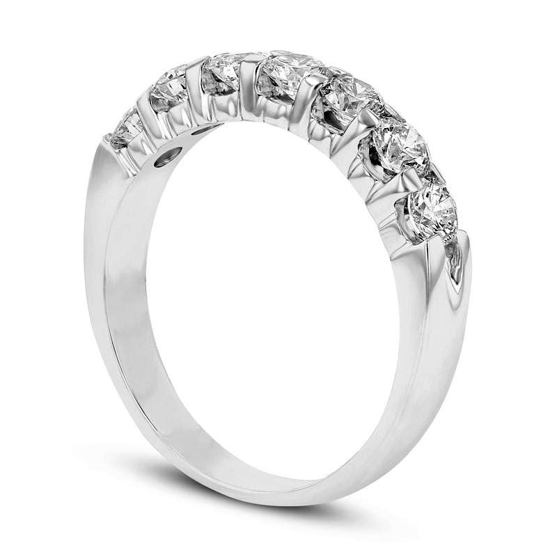 1.0 CT. T.W. Natural Diamond Seven Stone Anniversary Band in Solid 14K White Gold