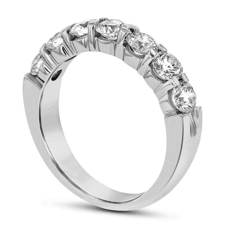 1.5 CT. T.W. Natural Diamond Seven Stone Anniversary Band in Solid 14K White Gold