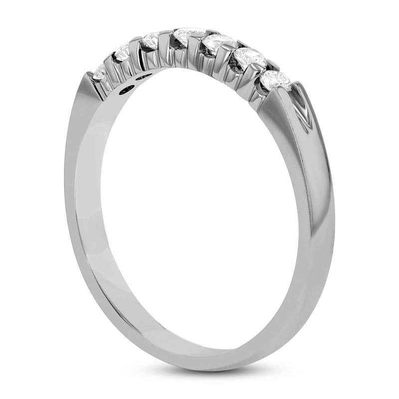 0.25 CT. T.W. Natural Diamond Seven Stone Anniversary Band in Solid 14K White Gold