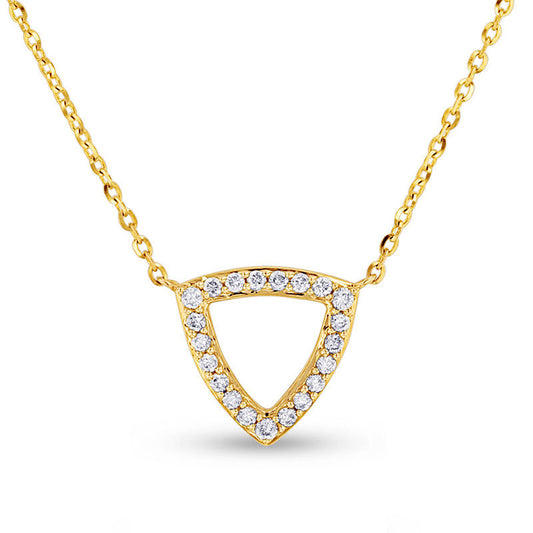 0.1 CT. T.W. Natural Diamond Triangle Outline Necklace in 14K Gold