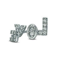 0.13 CT. T.W. Diamond "LOVE" Stud Earrings in Sterling Silver