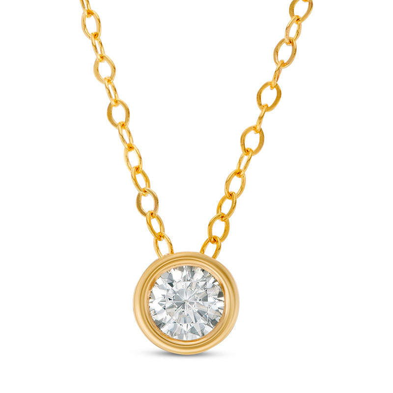 0.25 CT. Natural Clarity Enhanced Solitaire Pendant in 14K Gold