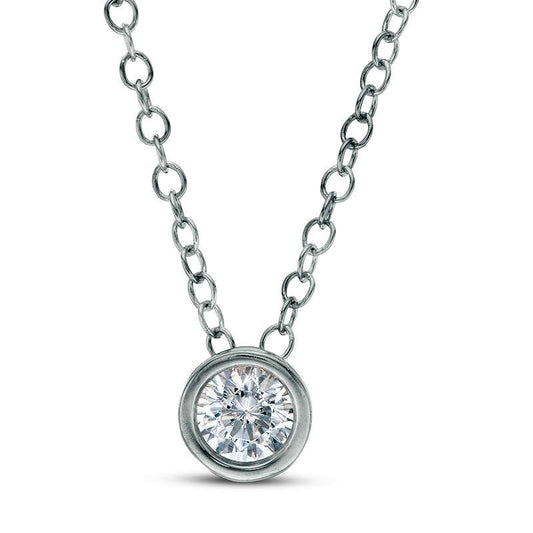 0.25 CT. Natural Clarity Enhanced Solitaire Pendant in 14K White Gold