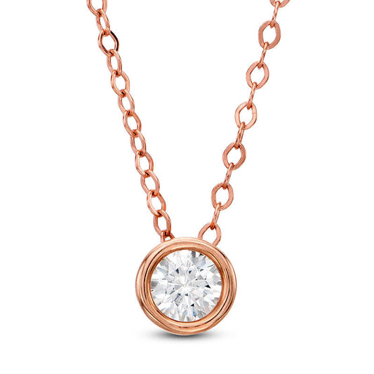 0.25 CT. Natural Clarity Enhanced Solitaire Pendant in 14K Rose Gold