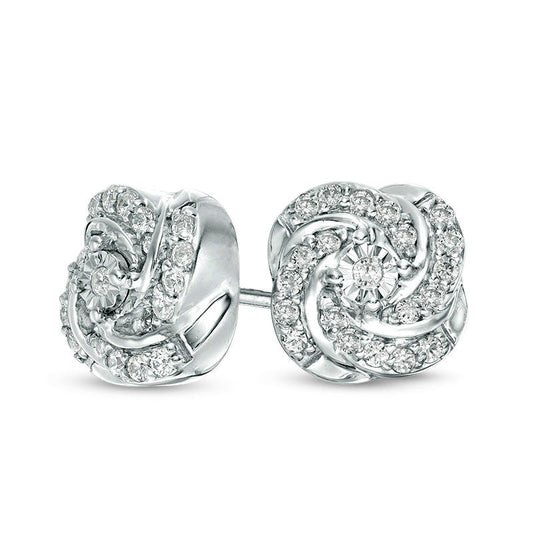 0.25 CT. T.W. Diamond Swirl Stud Earrings in 10K White Gold