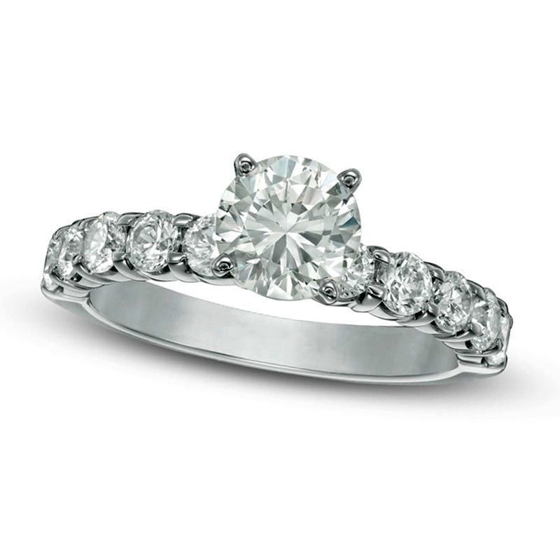 2.0 CT. T.W. Natural Diamond Engagement Ring in Solid 14K White Gold