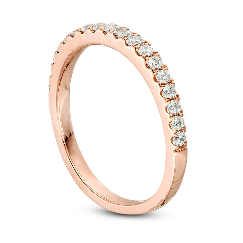 0.33 CT. T.W. Natural Diamond Wedding Band in Solid 10K Rose Gold