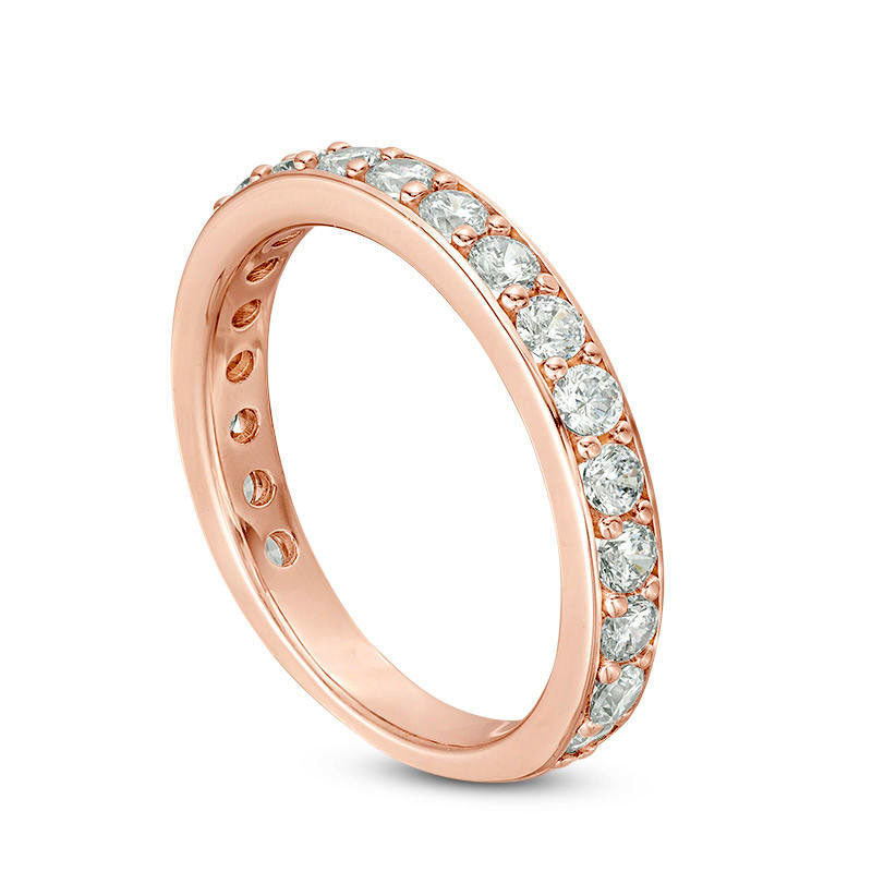 1.0 CT. T.W. Natural Diamond Wedding Band in Solid 10K Rose Gold