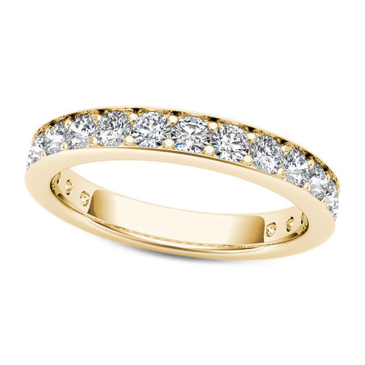 1.0 CT. T.W. Natural Diamond Wedding Band in Solid 10K Yellow Gold