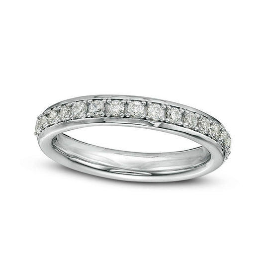 0.50 CT. T.W. Natural Diamond Wedding Band in Solid 10K White Gold