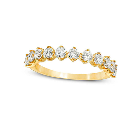 1.0 CT. T.W. Natural Diamond Wedding Band in Solid 10K Yellow Gold