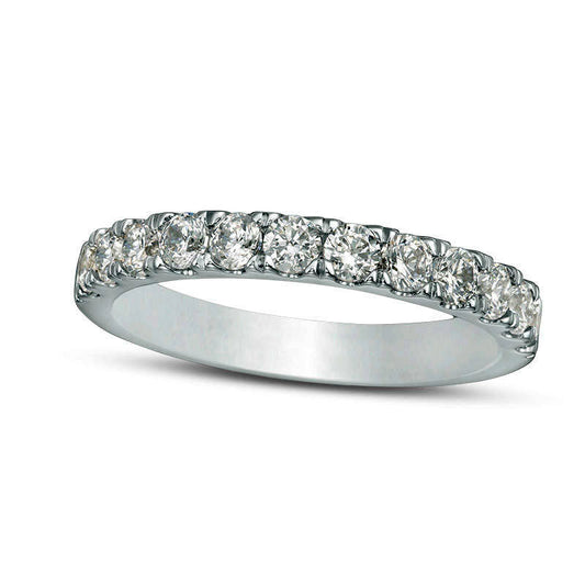 0.88 CT. T.W. Natural Diamond Wedding Band in Solid 10K White Gold