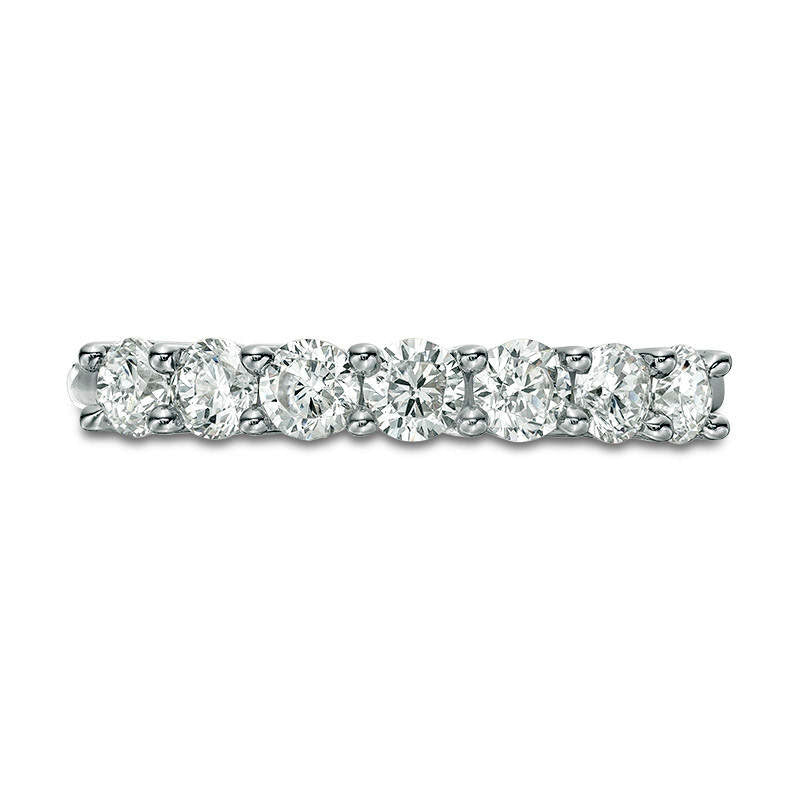 1.0 CT. T.W. Natural Diamond Seven Stone Anniversary Band in Solid 10K White Gold