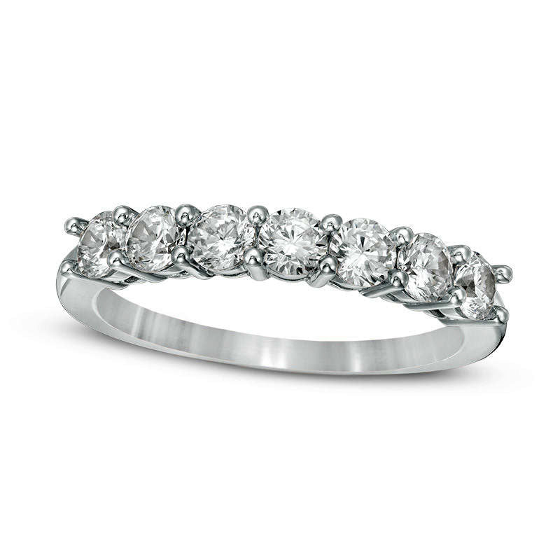 0.75 CT. T.W. Natural Diamond Seven Stone Anniversary Band in Solid 10K White Gold