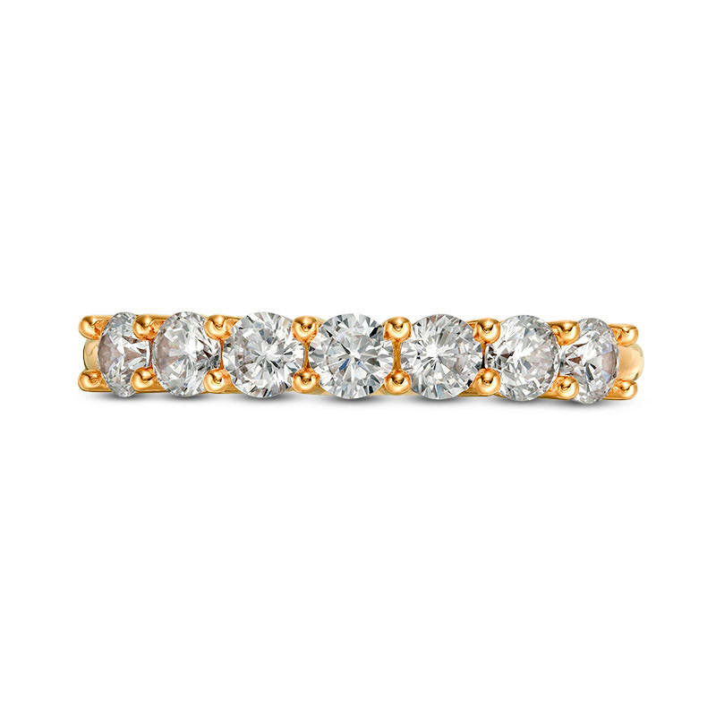 0.75 CT. T.W. Natural Diamond Seven Stone Anniversary Band in Solid 10K Yellow Gold