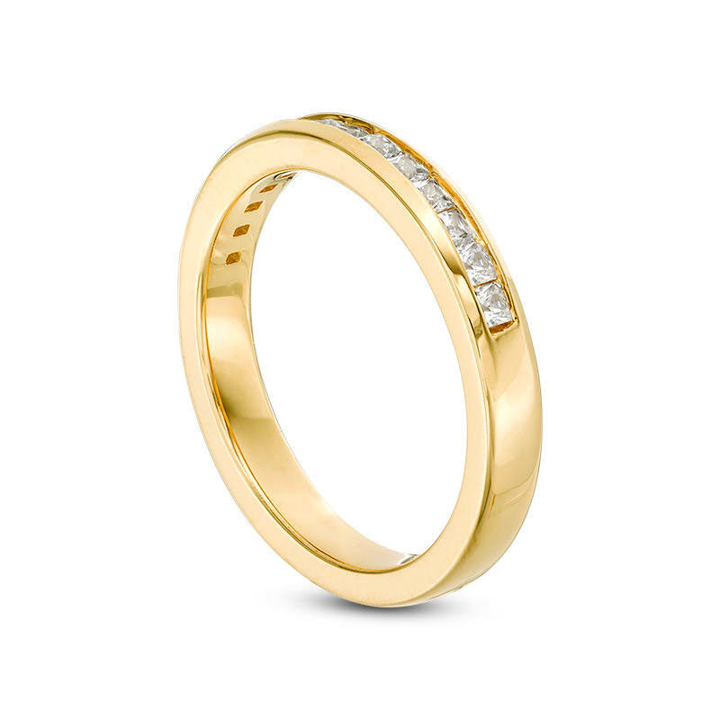 0.50 CT. T.W. Princess-Cut Natural Diamond Wedding Band in Solid 10K Yellow Gold