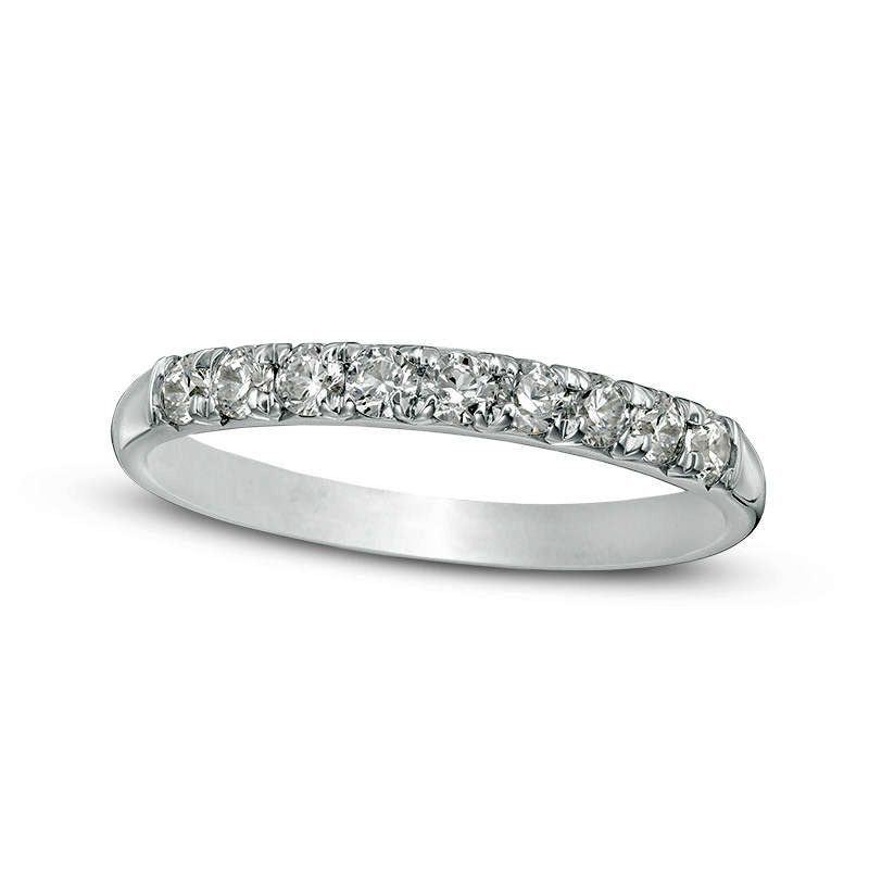 0.38 CT. T.W. Natural Diamond Nine Stone Anniversary Band in Solid 10K White Gold