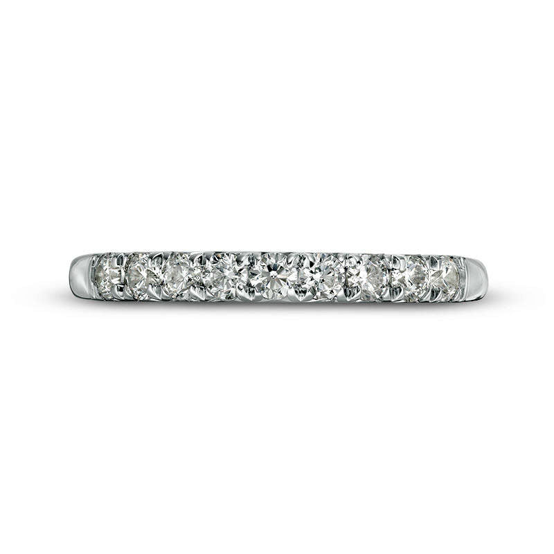 0.38 CT. T.W. Natural Diamond Nine Stone Anniversary Band in Solid 10K White Gold