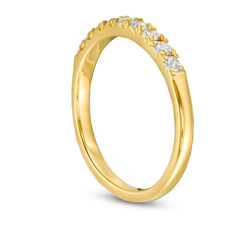 0.38 CT. T.W. Natural Diamond Nine Stone Anniversary Band in Solid 10K Yellow Gold