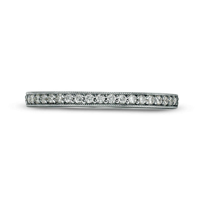 0.20 CT. T.W. Natural Diamond Antique Vintage-Style Wedding Band in Solid 10K White Gold