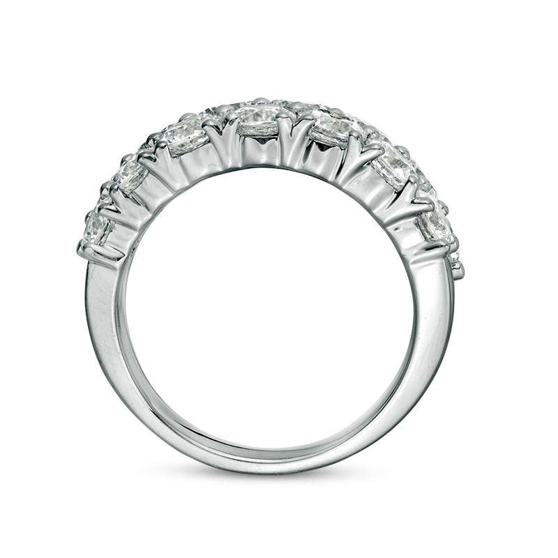 3.0 CT. T.W. Natural Diamond Double Row Anniversary Band in Solid 10K White Gold