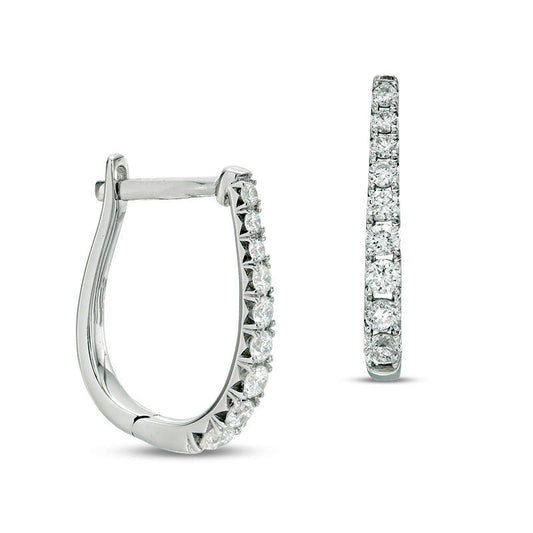 0.25 CT. T.W. Certified Diamond Hoop Earrings in 14K White Gold (H/I1)