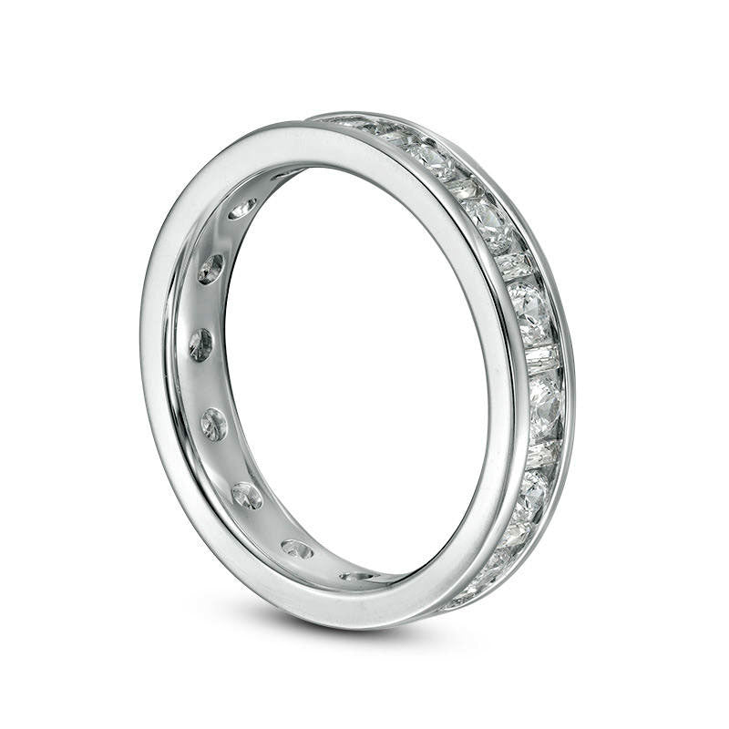 1.5 CT. T.W. Baguette and Round Natural Diamond Eternity Band in Solid 14K White Gold (H/SI2)