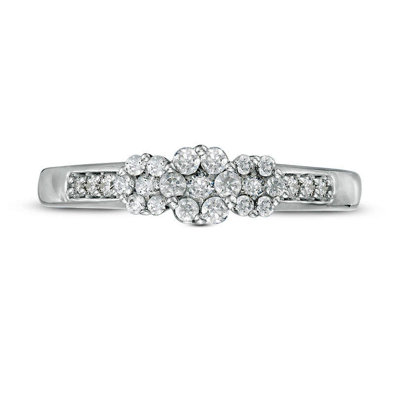 0.33 CT. T.W. Composite Natural Diamond Three Stone Engagement Ring in Sterling Silver