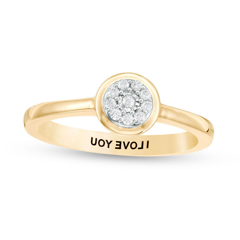 Engravable 0.07 CT. T.W. Composite Natural Diamond Promise Ring in Solid 10K White, Yellow or Rose Gold (1 Line)