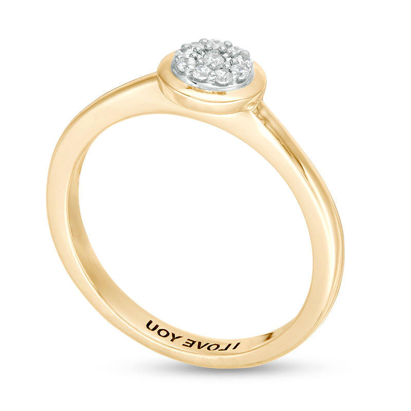 Engravable 0.07 CT. T.W. Composite Natural Diamond Promise Ring in Solid 10K White, Yellow or Rose Gold (1 Line)