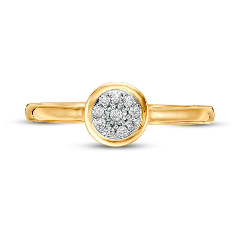 Engravable 0.07 CT. T.W. Composite Natural Diamond Promise Ring in Solid 10K White, Yellow or Rose Gold (1 Line)