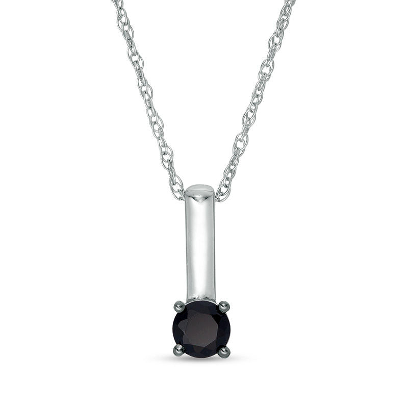 0.38 CT. Enhanced Black Natural Clarity Enhanced Solitaire Stick Drop Pendant in 10K White Gold