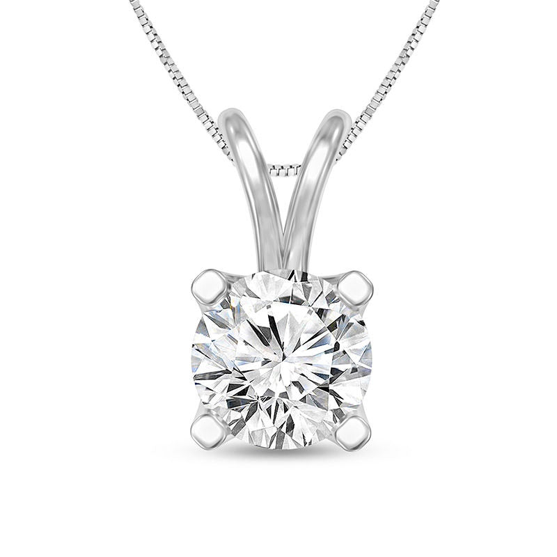 1 CT. Certified Natural Clarity Enhanced Solitaire Pendant in 14K White Gold (I/VS2)