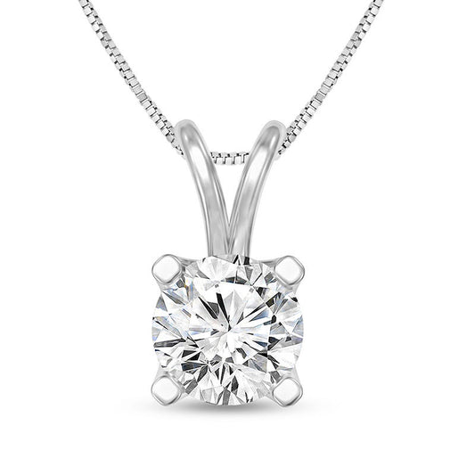 0.25 CT. Certified Natural Clarity Enhanced Solitaire Pendant in 14K White Gold (I/VS2)