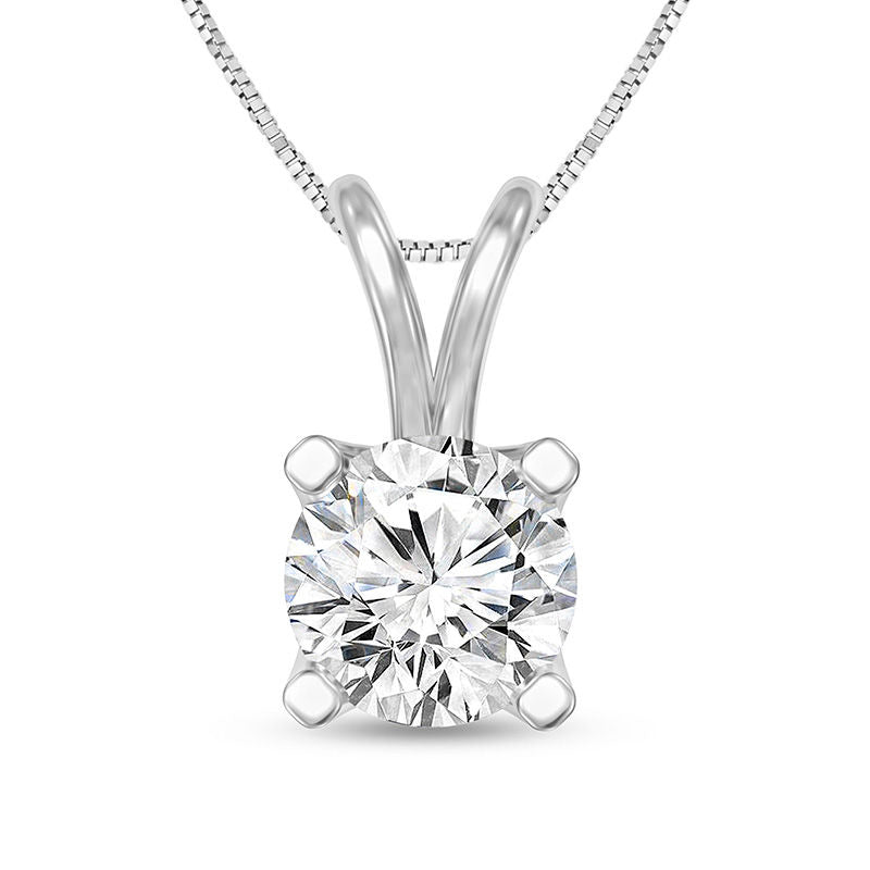 0.75 CT. Certified Natural Clarity Enhanced Solitaire Pendant in 14K White Gold (I/VS2)