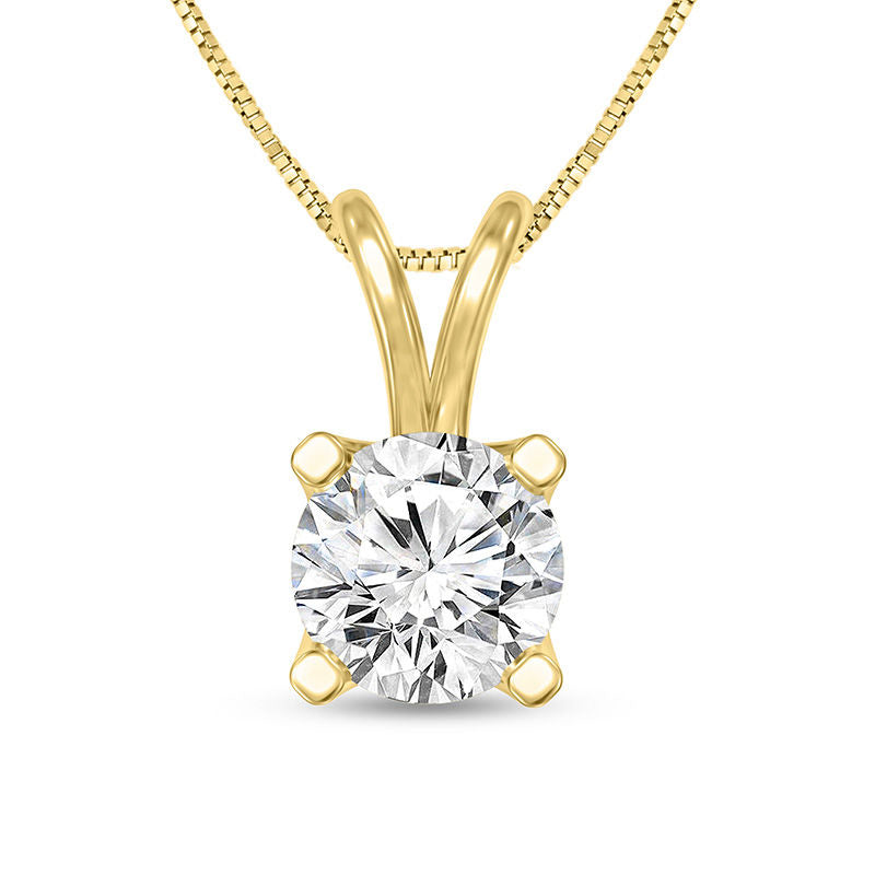 0.25 CT. Certified Natural Clarity Enhanced Solitaire Pendant in 14K Gold (I/VS2)