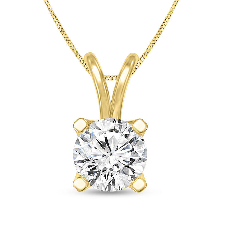 1 CT. Certified Natural Clarity Enhanced Solitaire Pendant in 14K Gold (I/VS2)