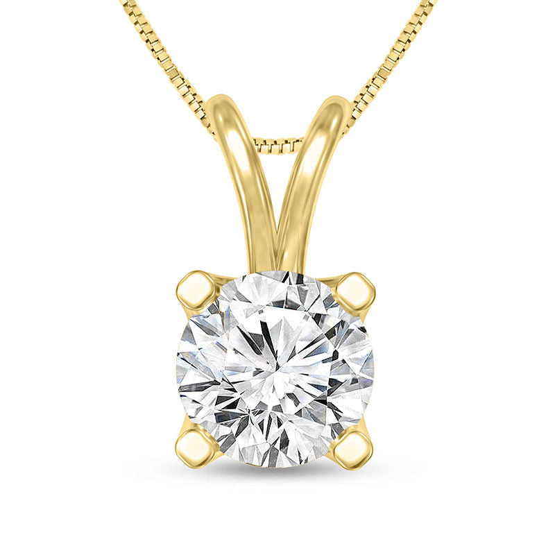 0.5 CT. Certified Natural Clarity Enhanced Solitaire Pendant in 14K Gold (I/VS2)