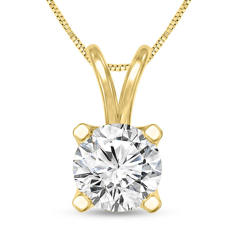 0.75 CT. Certified Natural Clarity Enhanced Solitaire Pendant in 14K Gold (I/VS2)