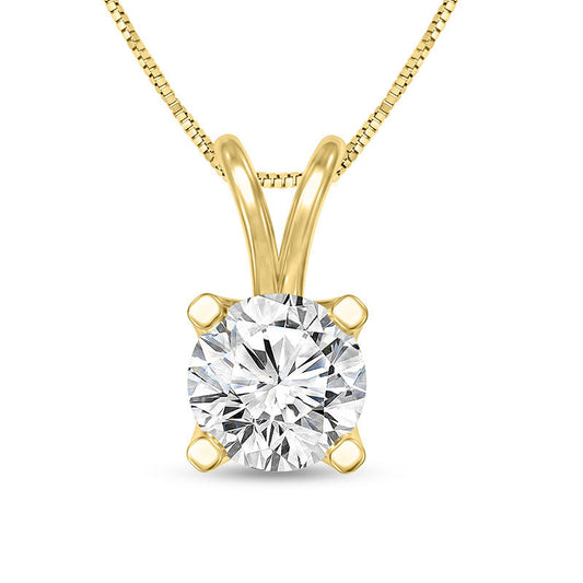 0.25 CT. Certified Natural Clarity Enhanced Solitaire Pendant in 14K Gold (I/SI2)