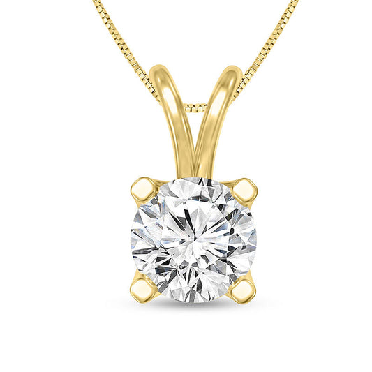 1 CT. Certified Natural Clarity Enhanced Solitaire Pendant in 14K Gold (I/SI2)