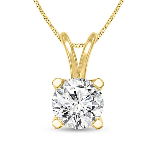 0.5 CT. Certified Natural Clarity Enhanced Solitaire Pendant in 14K Gold (I/SI2)