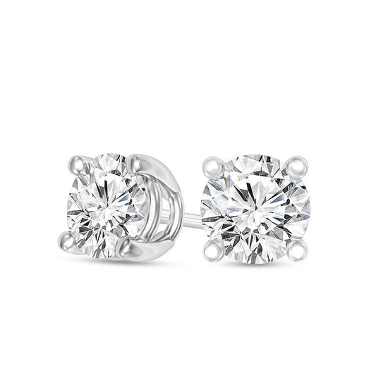 0.25 CT. T.W. Certified Diamond Solitaire Stud Earrings in 14K White Gold ( I/VS2)