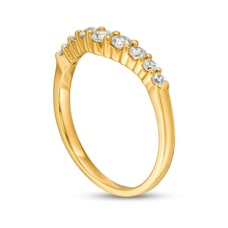 0.38 CT. T.W. Natural Diamond Contour Anniversary Band in Solid 14K Gold