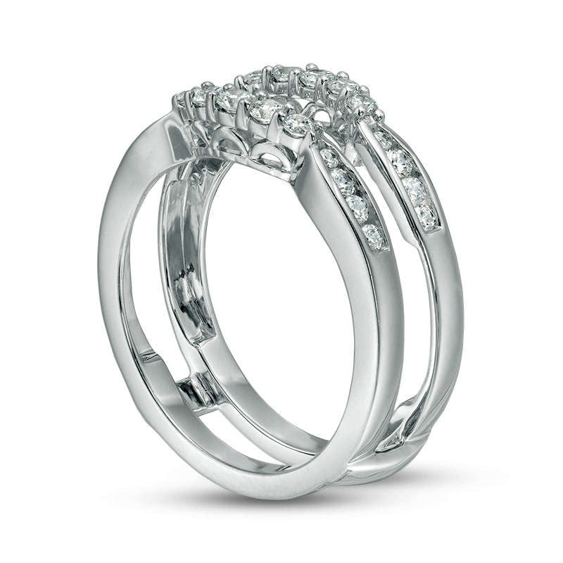 0.50 CT. T.W. Natural Clarity Enhanced Diamond Contour Solitaire Enhancer in Solid 14K White Gold